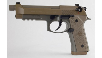 Pistole, Beretta, M9A3, Kal. 9 mm Para/Luger/9x19, FDE, Tritium Nachtvisierung, Picatinny-Schiene und Laufgewinde, 17 Schuss Magazin