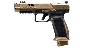 Pistole, Canik/Taran Tactical Innovations, TTI Combat, Kal. 9mm Para, FDE, mit Kompensator