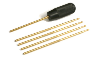 Niebling, Griff inkl. 4x Verlängerung als Set, Kaliber .22 / .223 / 5.56, Messing, 790mm Länge, 5mm Durchmesser