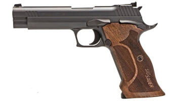Pistole, Sig Sauer, P210 <b>Target</b>, USA-Fertigung, Kal. 9mm Para, Schwarz, Mikrovisierung, Holzgriffschalen, 8 Schuss Magazin