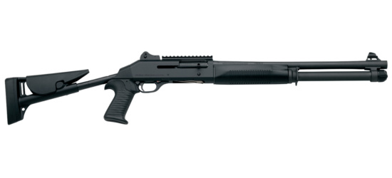 Halbautomat, Benelli, M4 Super 90, Kal. 12/76, schwarz, 47cm Lauf oder 36cm Lauf, Ghost-Sight, Picatinny-Schiene, Teleskop-Schaft