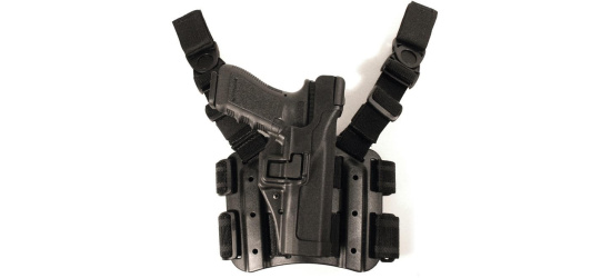 Holster, BLACKHAWK, SERPA Tactical Level III für <b>Glock 17 / 19 / 22 / 23 / 31 / 32</b>, rechts, schwarz-matt