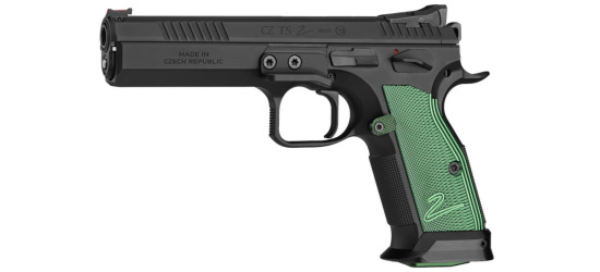 Pistole, CZ, Tactical Sport Racing Green, Kal. 9mm Para/Luger/9x19, Stahl, mit Sicherung, 20 Schuss Magazin