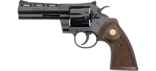 Revolver, Colt, Python, Kal. .357 Magnum, 4.25" Lauf, 6 Schuss, black/blued