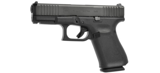 Pistole, Glock, 19 Gen5/FS MOS, <b>mit Gewindelauf M13.5x1 links</b>, Kal. 9mm Para/Luger/9x19mm, 17 Schuss