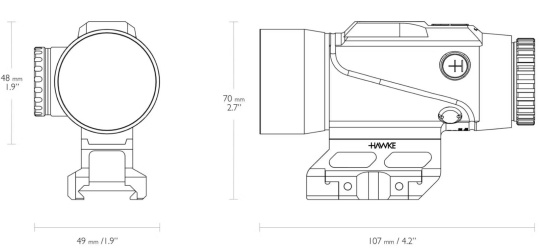 Leuchtpunktzielgerät, Hawke, Prism Sight 6x36, BDC Dot