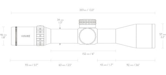 Zielfernrohr, Hawke, Frontier 34, 5-30x56, 34mm, Mil Pro Ext Absehen FFP