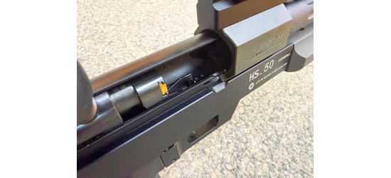Occasion/Kommission; Einzellader, Steyr, Modell HS.50, Kal. .50BMG / 12.7x99mm, schwarz, mit Nightforce NXS Zielfernrohr 5-22x56