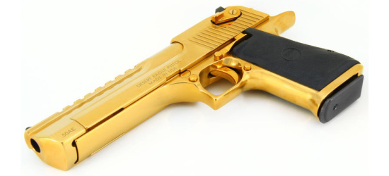 Pistole, Magnum Research Desert Eagle, Mark XIX-2, Kal. .50AE / .44 oder .357 Magnum, Titanium Gold, 6'' Lauf