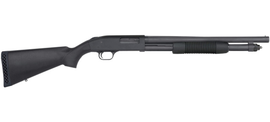 Pumpflinte, Mossberg, Modell 590, Kal. 12/76, 18.5" Lauf, blued, Synthetik-Schaft, 7+1 Schuss