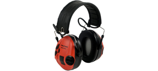 Elektronischer Schalengehörschutz, Peltor, SportTac, mit flachen Schalen, rot/schwarz