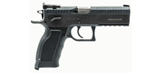 Pistole, Phoenix, PREDATOR Black, SAO, Kal. 9mm Para, 17 Schuss Magazin, Mikrovisierung/Fiberglaskorn, Optic Ready, CH-Beschuss