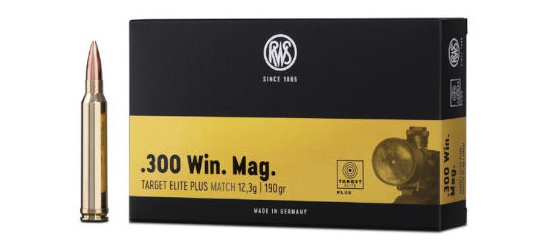 Munition, RWS, Target Elite Plus, .300 Win. Mag., 12.3g/190grs, HPBT, <b>20 Stk.</b>