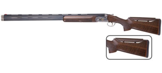 Bockdoppelflinte, Redolfi Armi, EOS Sporting, Kal. 12/76, 70 oder 76cm Lauf, 5 Wechsel-Chokes, Ejektor, Walnuss-Schaft, verstellbare Wangenauflage