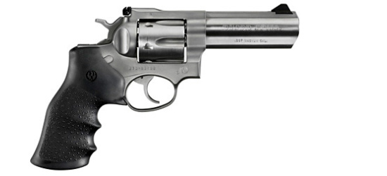 Revolver, Ruger, Mod. GP100 (KGP-141), 4.2'' Lauf, Stainless Steel, Kal. .357 Magnum, Gummigriffschalen, 6 Schuss