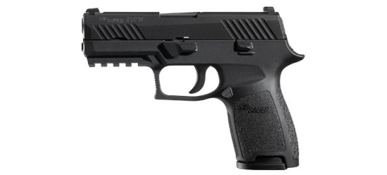 Neuwaffe/Pistole, Sig Sauer, P320 Nitron Compact, Kal. .45ACP, Schwarz, <b>Kontrast-Visierung</b>, 9 Schuss Magazin