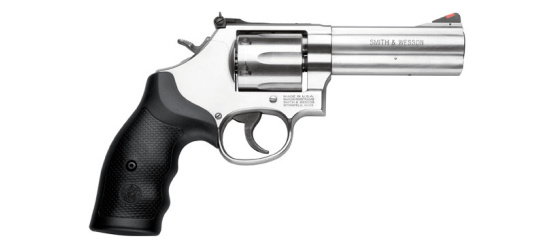 Revolver, Smith & Wesson, Mod. 686, 4'' Lauf, Kal. .357 Magnum, Gummigriffschalen, 6 Schuss