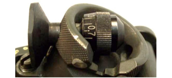 Wyss, Irisblende zu Sturmgewehr 90, stufenlos verstellbar 0.6 bis 2.2mm