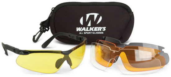 Schutzbrille, Walkers, Set mit 4 Farben und Schutzhülle